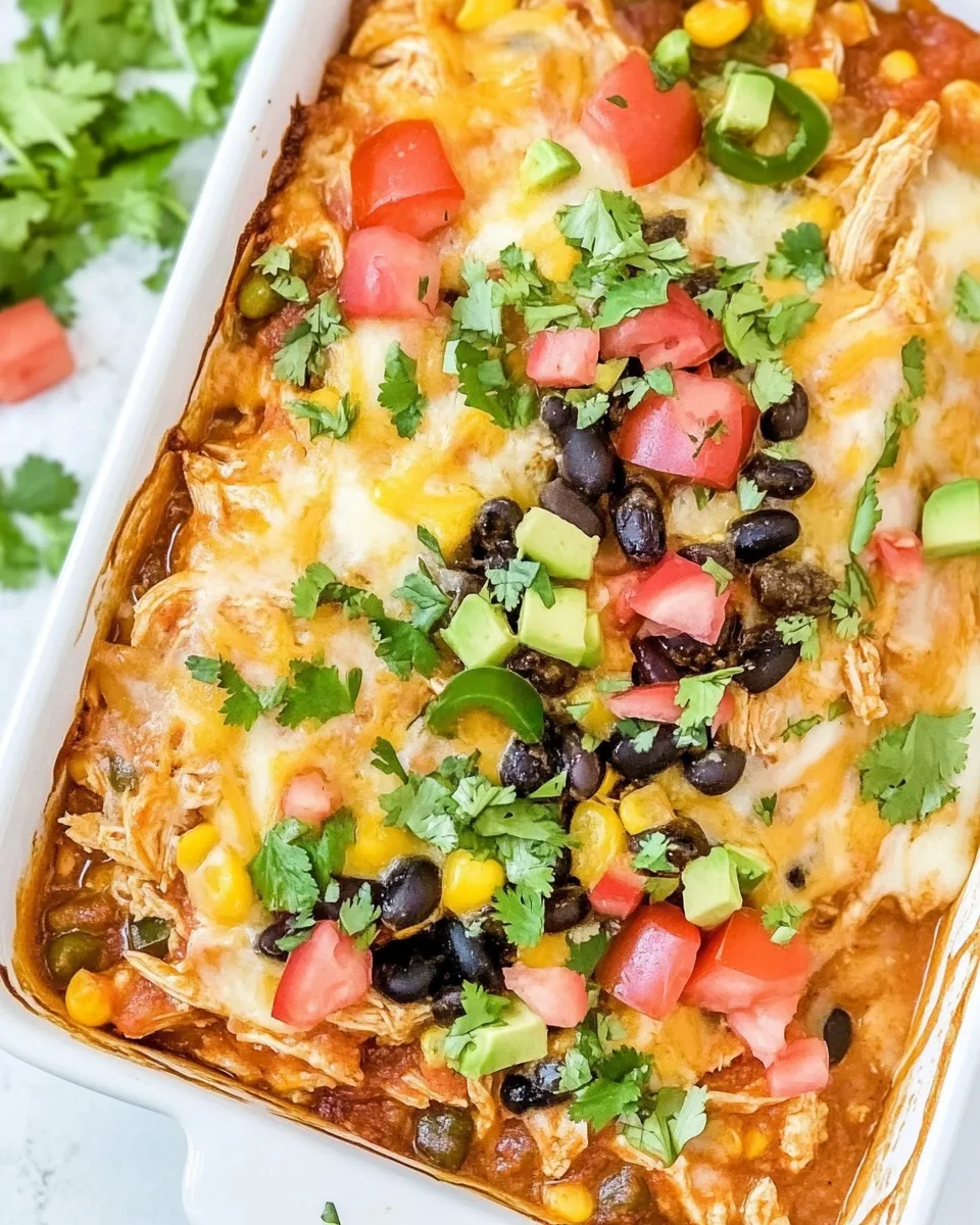 Delicious Shredded Mexican Chicken Casserole image