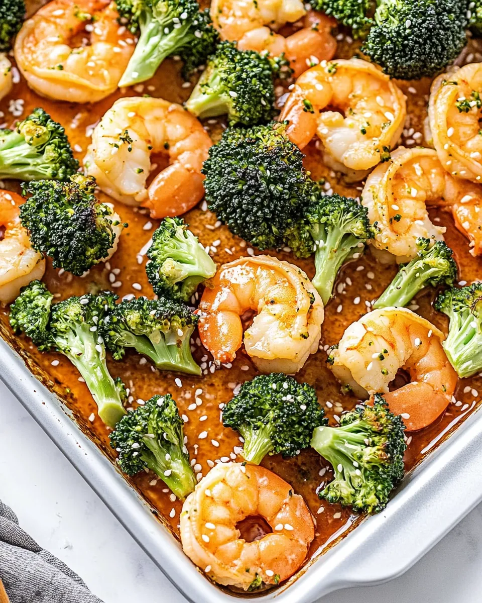 Delicious Shrimp and Broccoli Sheet Pan Dinner image