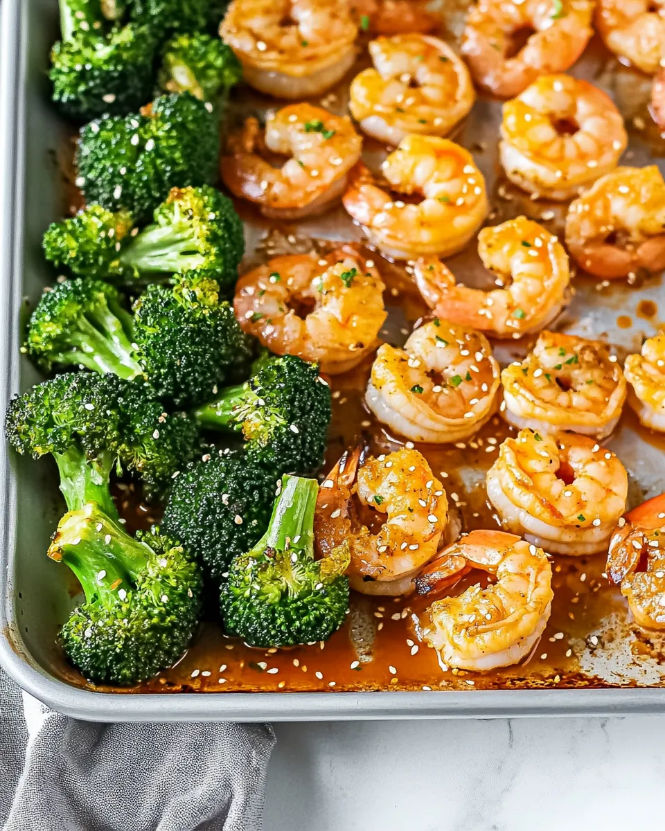 Healthy Shrimp and Broccoli Sheet Pan Dinner shot
