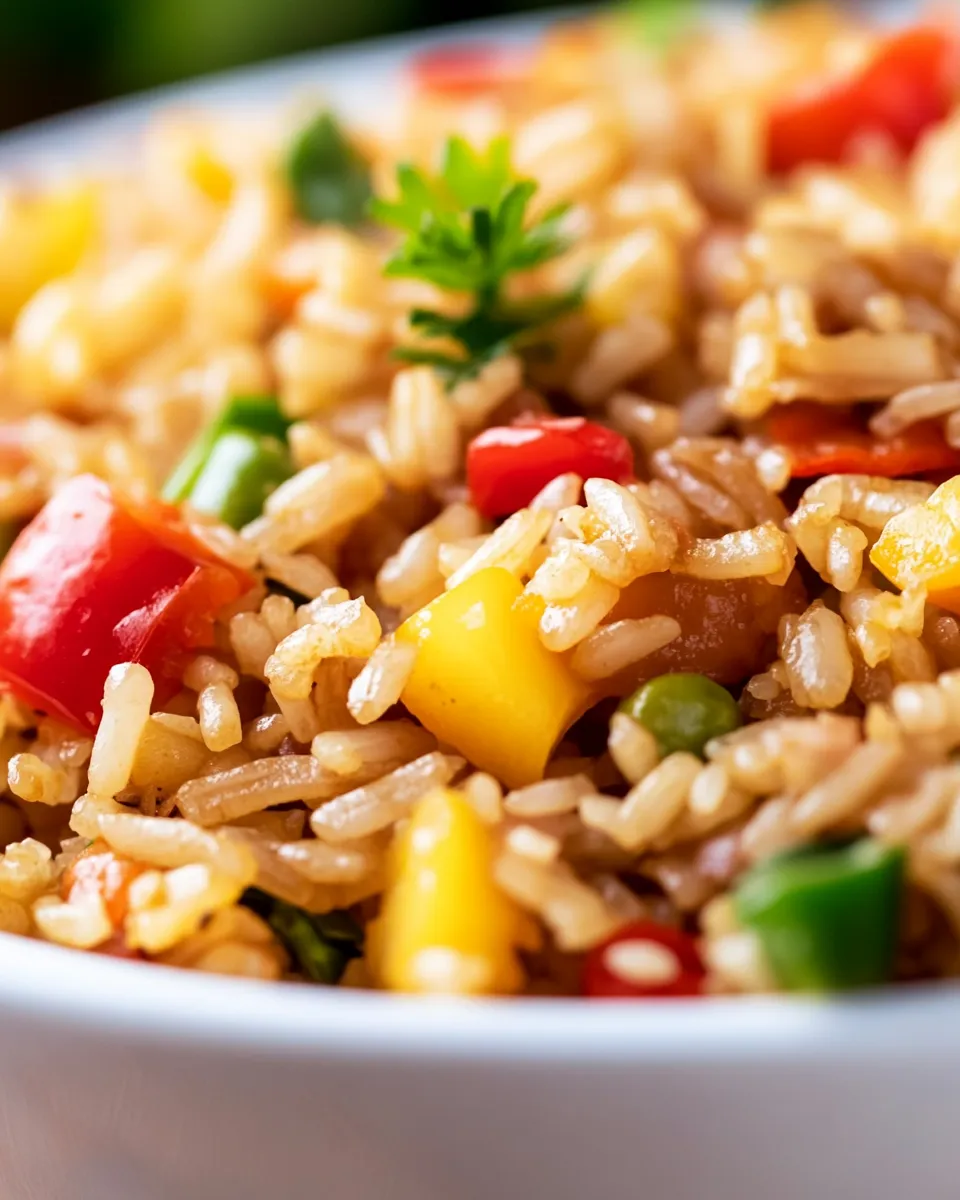 Easy Simple, Quick 10-Minute Vegetable Fried Rice Recipe shot