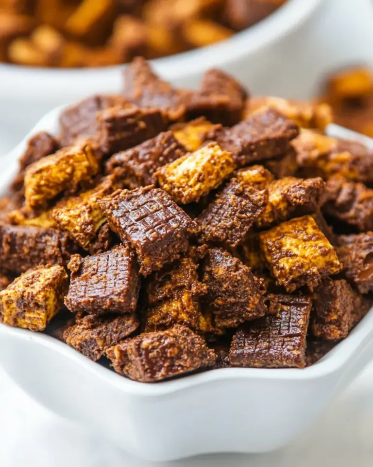 Homemade Skinny 100-Calorie Chocolate Peanut Butter Snack Mix photo