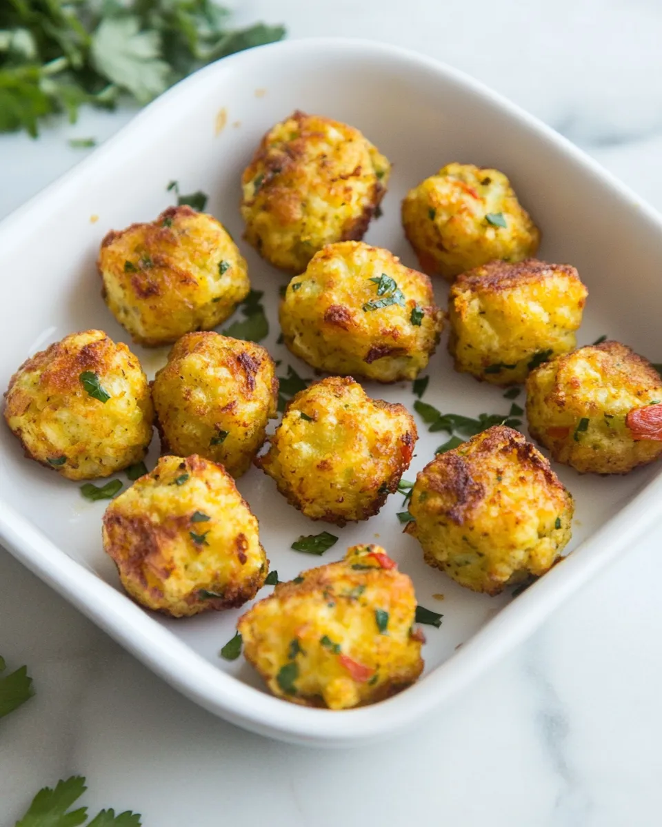 Easy Skinny Baked Cauliflower Tots dish photo