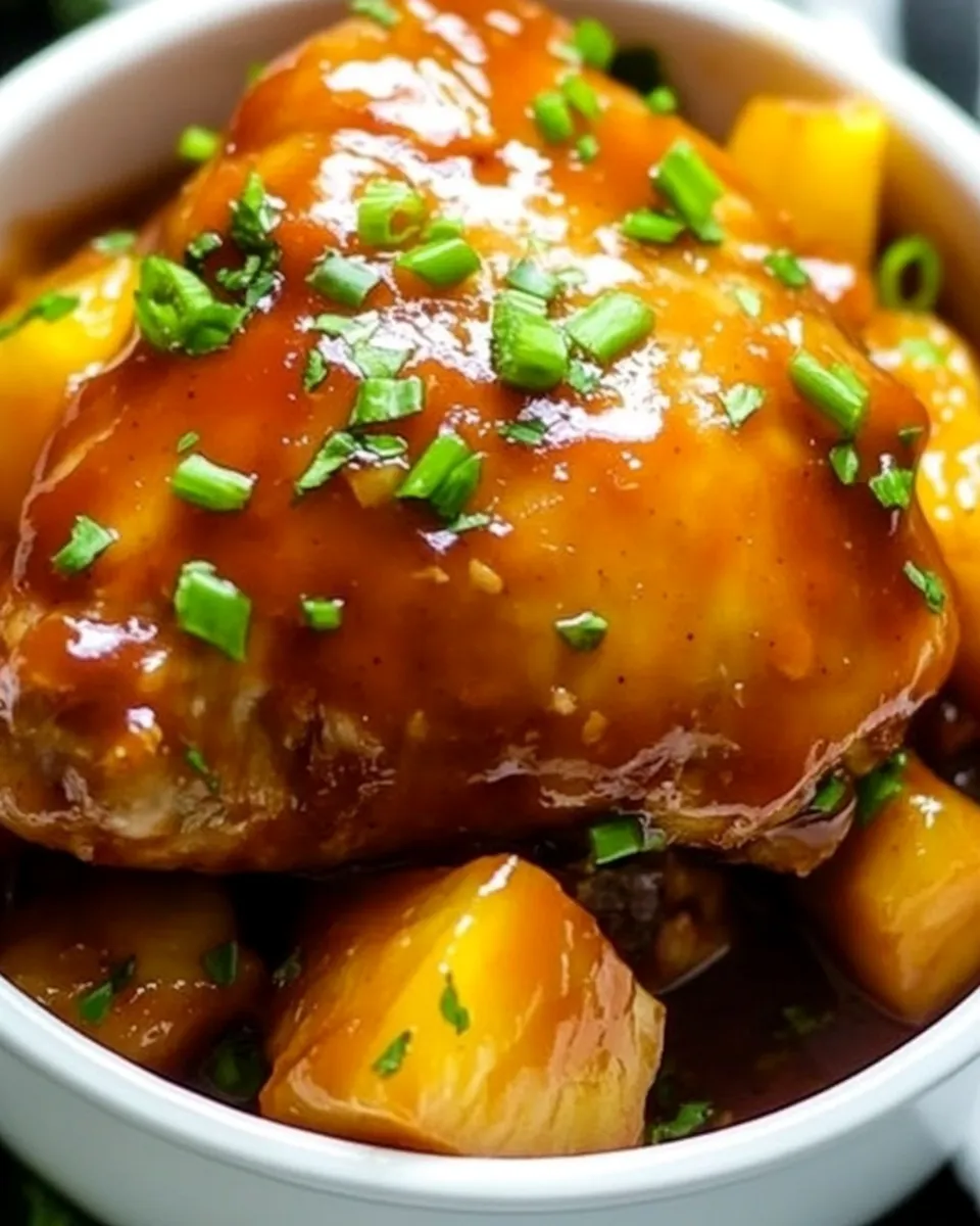 Easy Slow Cooker BBQ Pineapple Chicken image