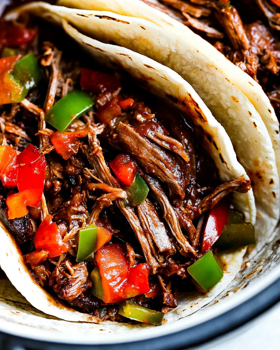 Easy Slow Cooker Beef Carnitas Tacos recipe photo