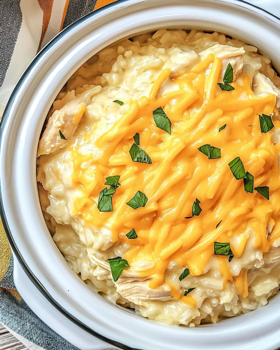 Easy Slow Cooker Cheesy Chicken & Rice recipe photo