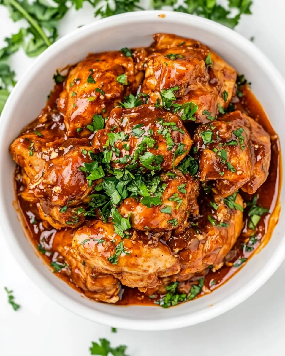 Savory Slow Cooker Hawaiian Barbecue Chicken shot