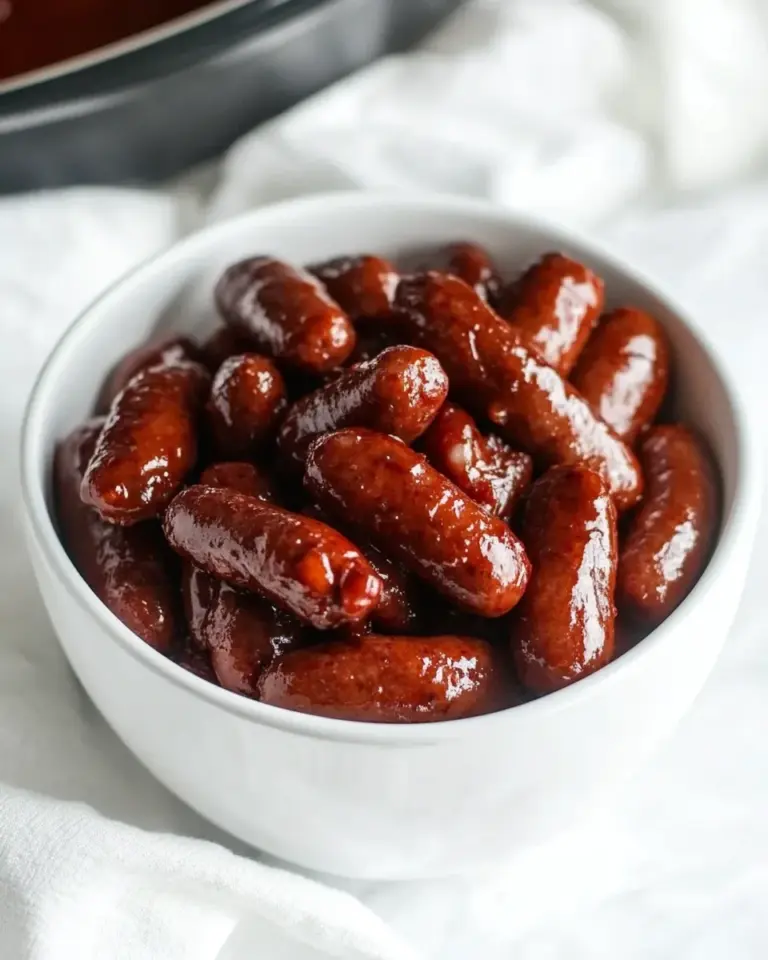 Homemade Slow Cooker Raspberry Chipotle Little Smokies photo