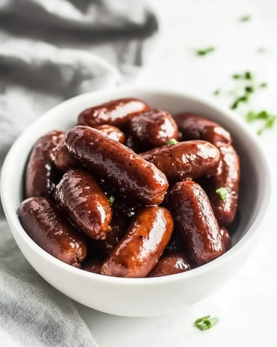 Savory Slow Cooker Raspberry Chipotle Little Smokies shot