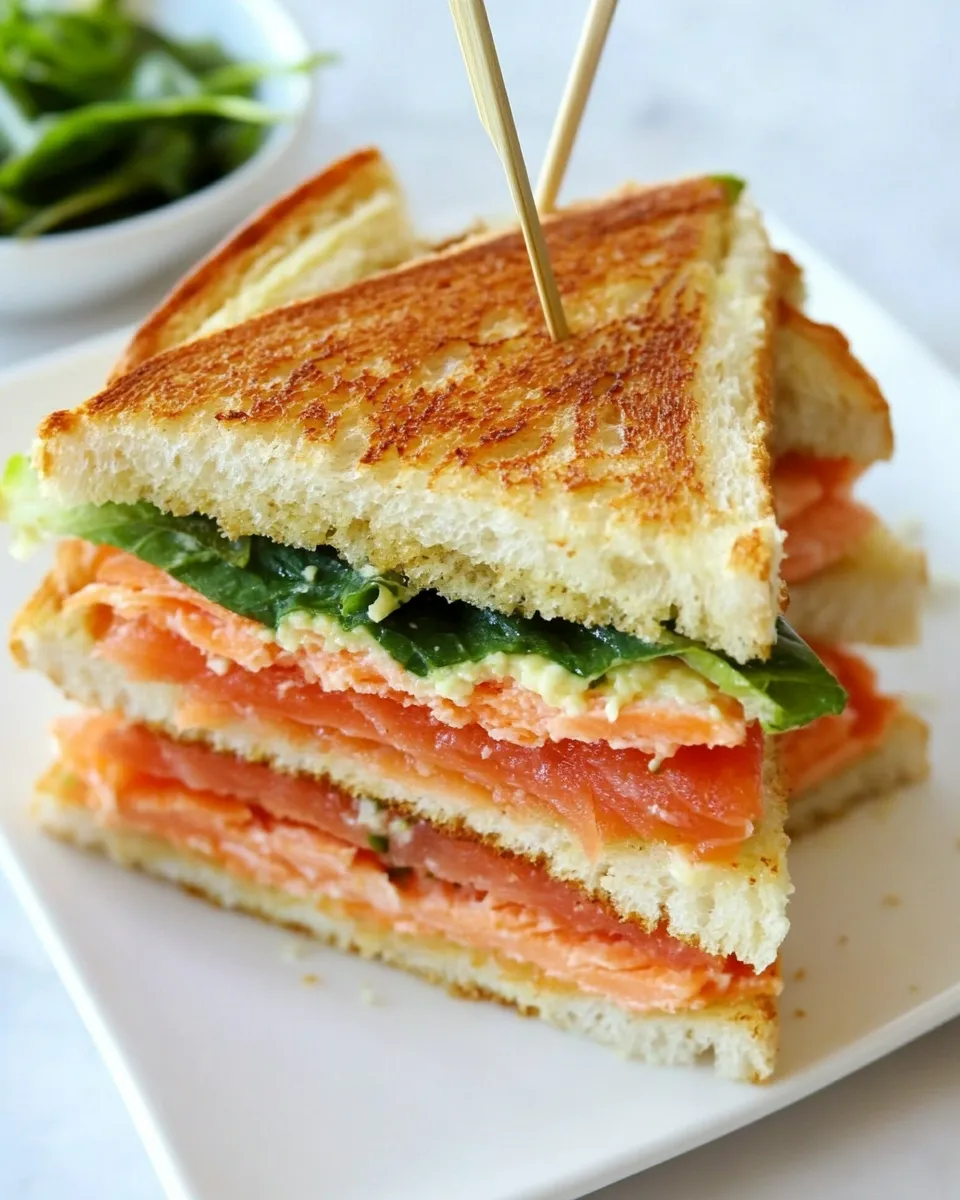 Easy Smoked Salmon Club Sandwich recipe photo