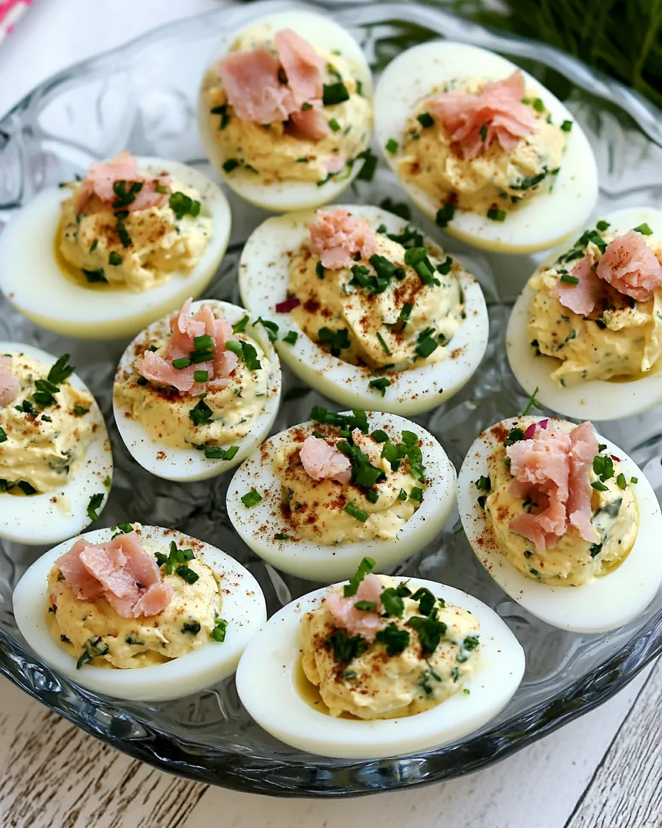 Classic Smoked Salmon Deviled Eggs Recipe shot