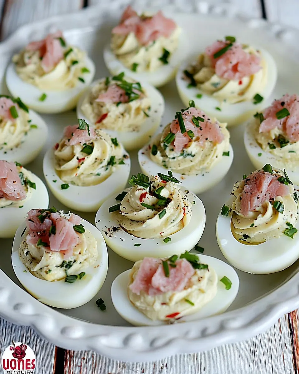 Healthy Smoked Salmon Deviled Eggs Recipe dish photo
