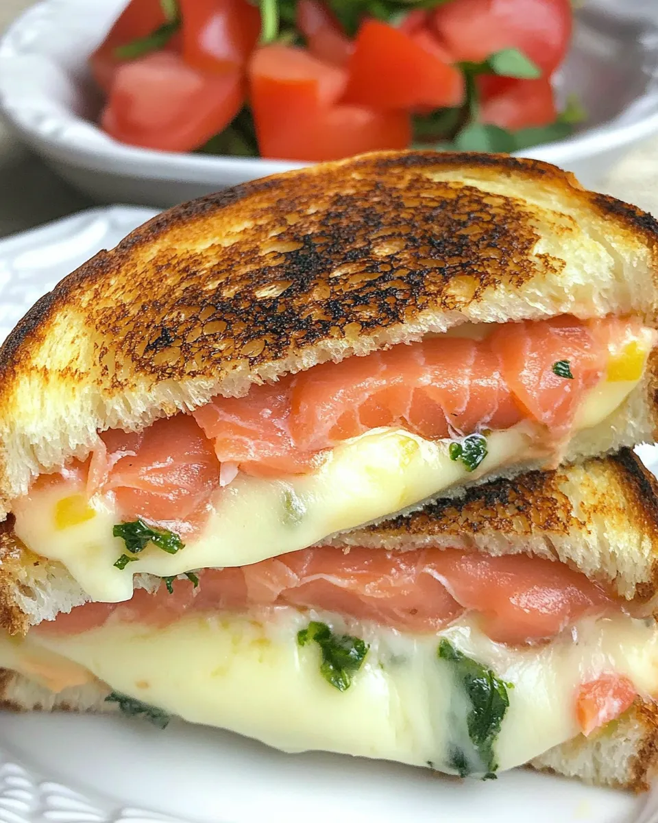 Delicious Smoked Salmon & Gruyere Grilled Cheese shot