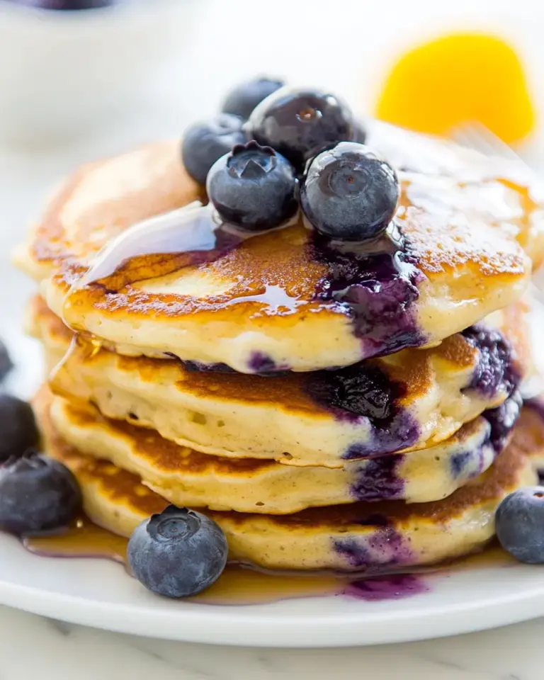 Homemade Sour Cream Blueberry Pancakes Recipe photo