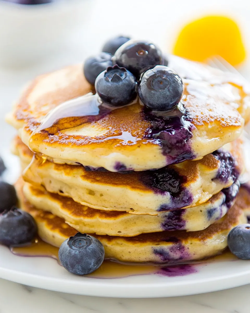 Homemade Sour Cream Blueberry Pancakes Recipe photo