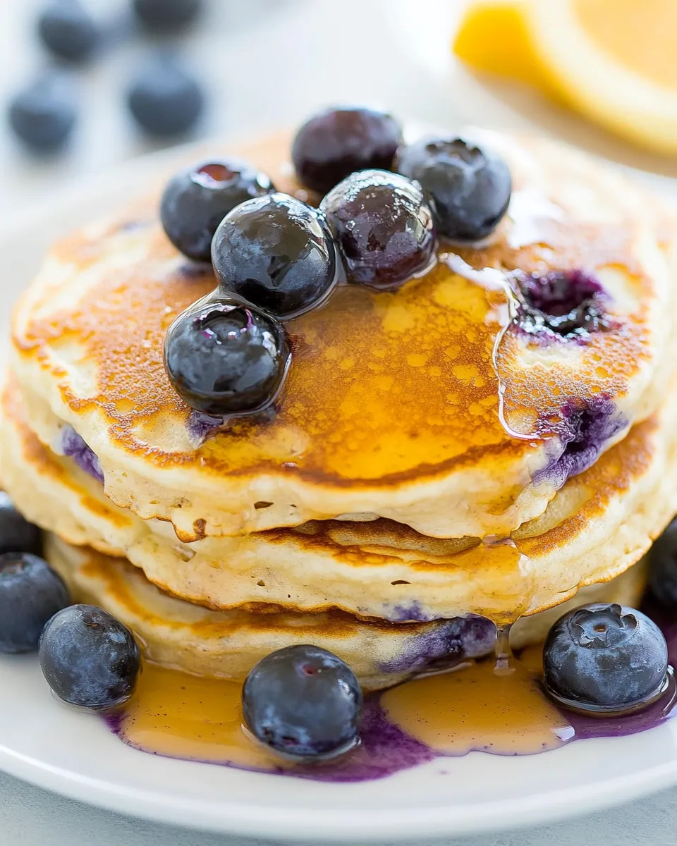 Classic Sour Cream Blueberry Pancakes Recipe image