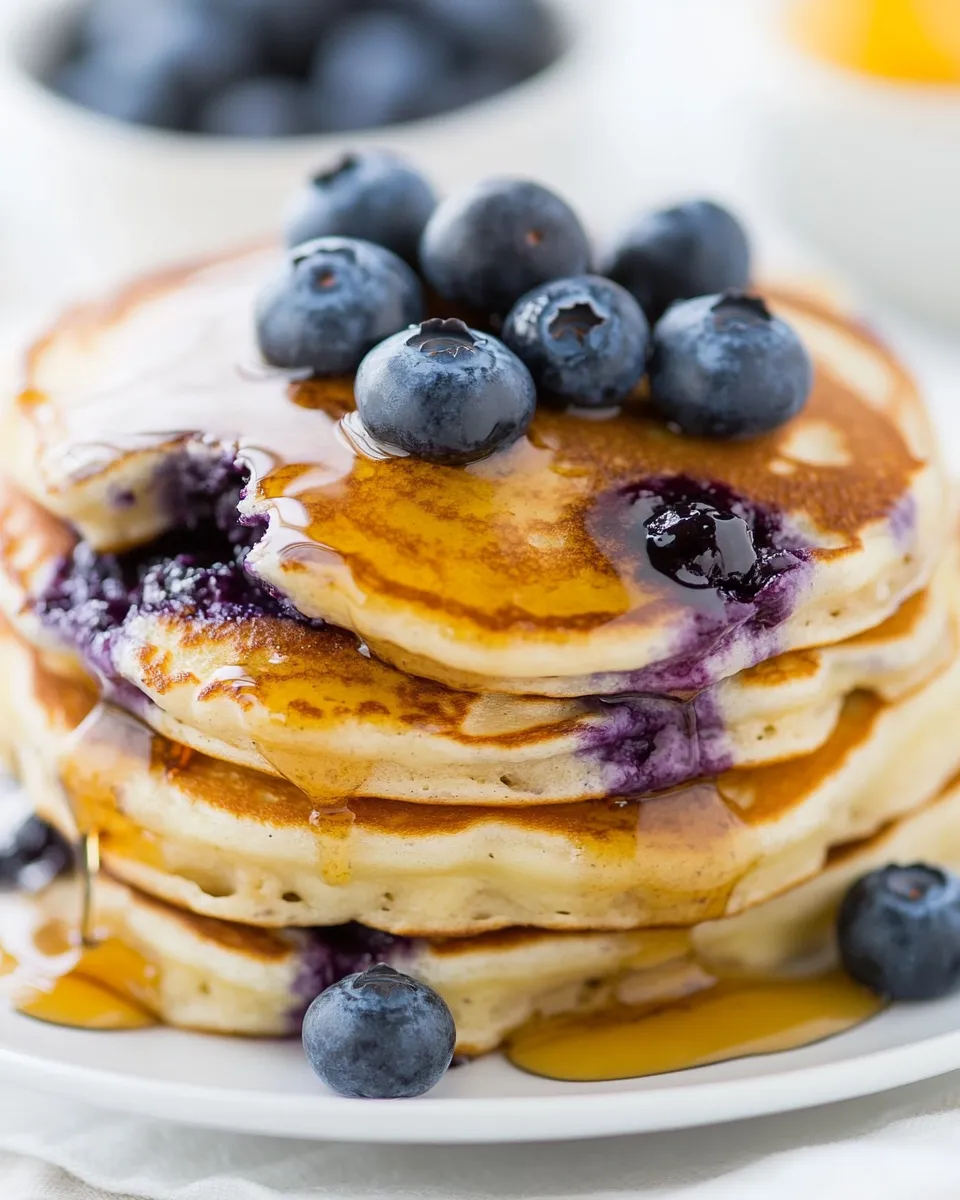 Easy Sour Cream Blueberry Pancakes Recipe shot