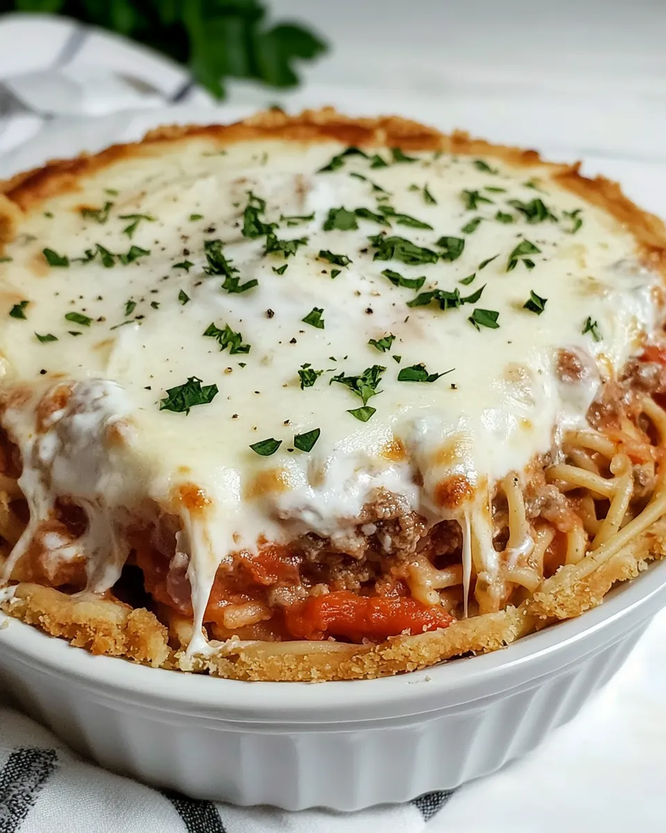 Classic Spaghetti Pie with Sour Cream image