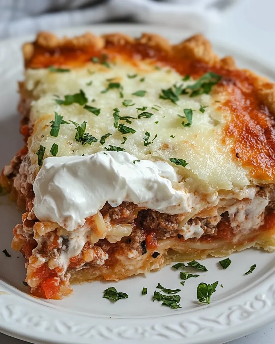 Easy Spaghetti Pie with Sour Cream recipe photo
