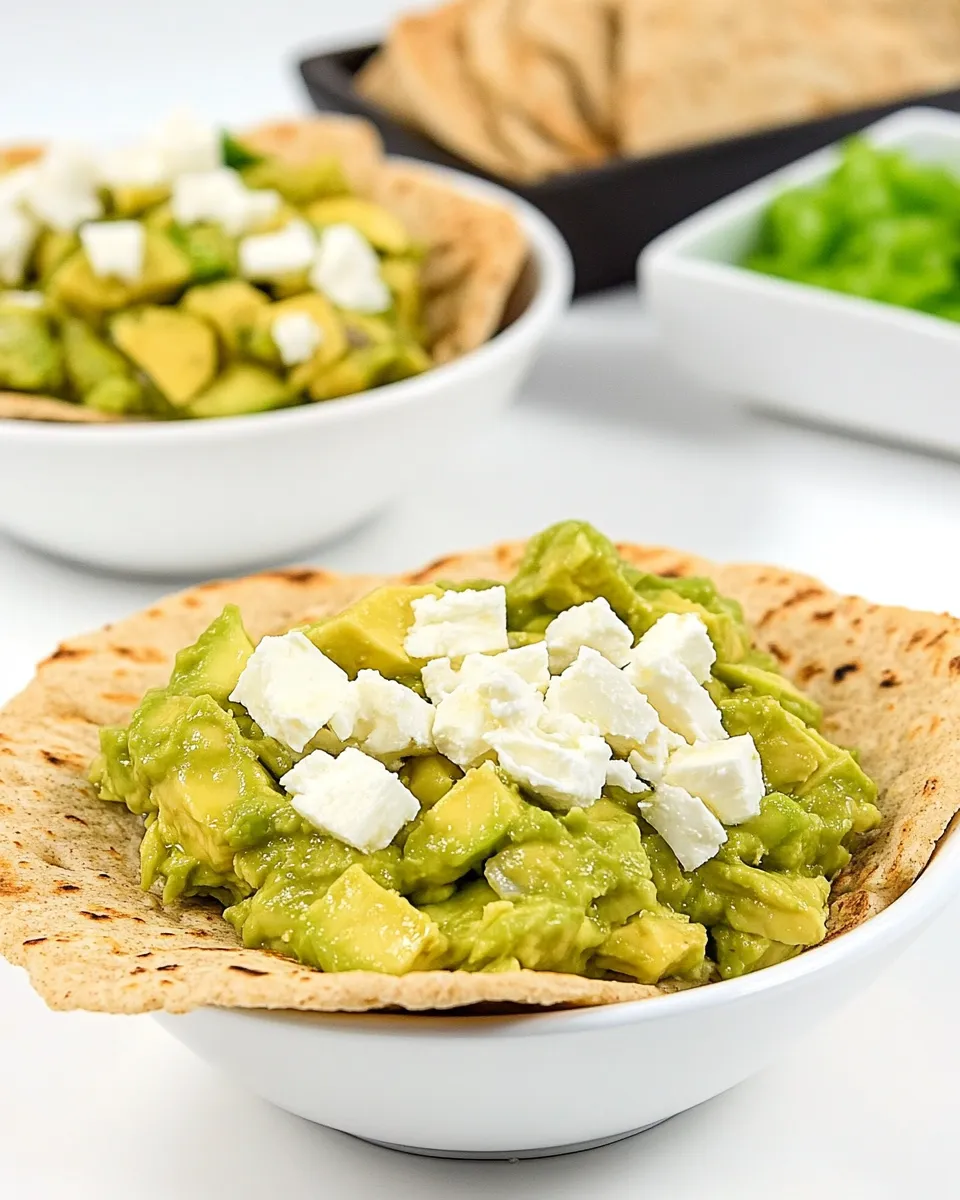 Delicious Spicy Avocado in Low-Carb Pita Bread shot