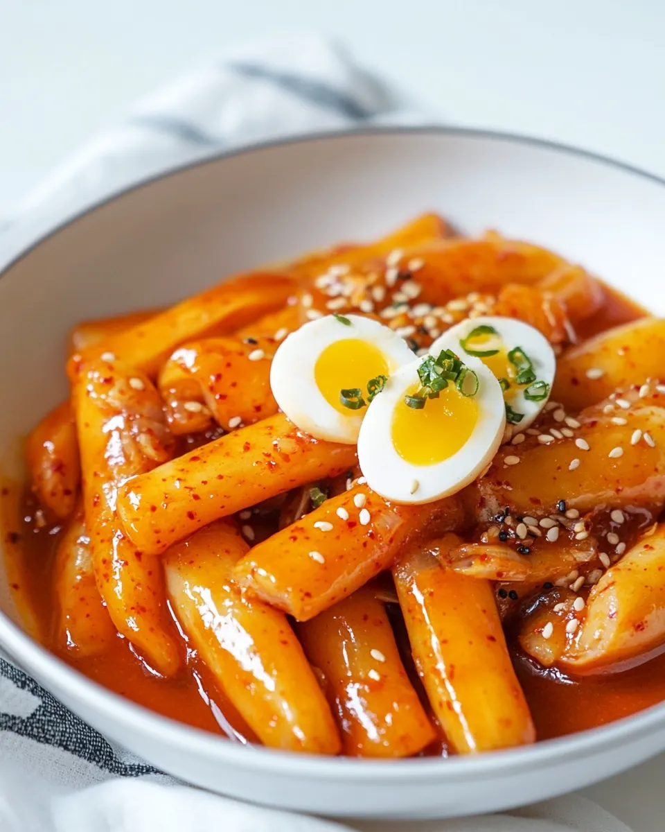 Delicious Spicy Korean Rice Cake (Tteobokki) shot
