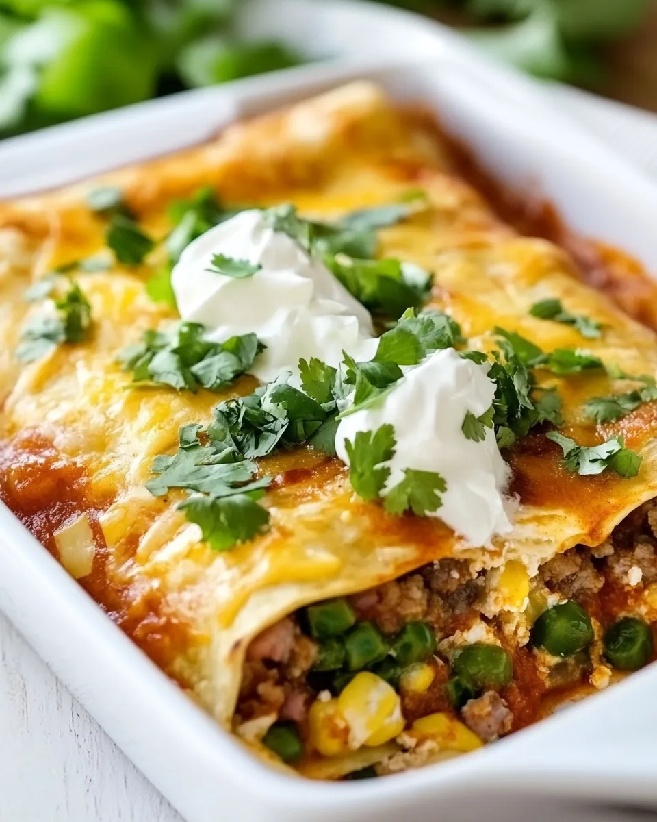 Homemade Spicy Sausage Breakfast Enchiladas photo