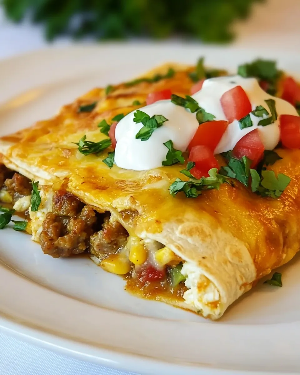 Easy Spicy Sausage Breakfast Enchiladas recipe photo