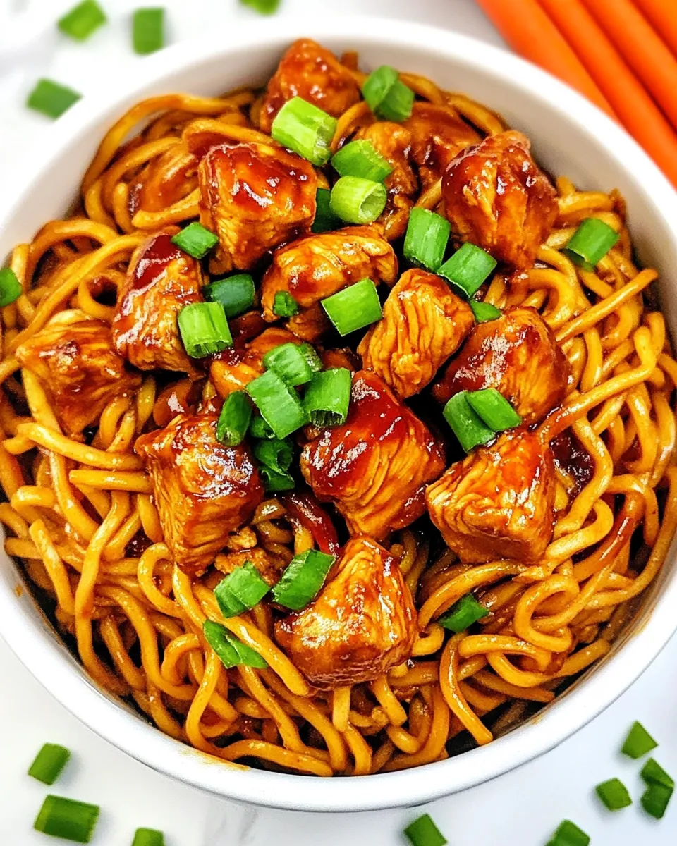 Delicious Spicy Sriracha Chicken Noodles image