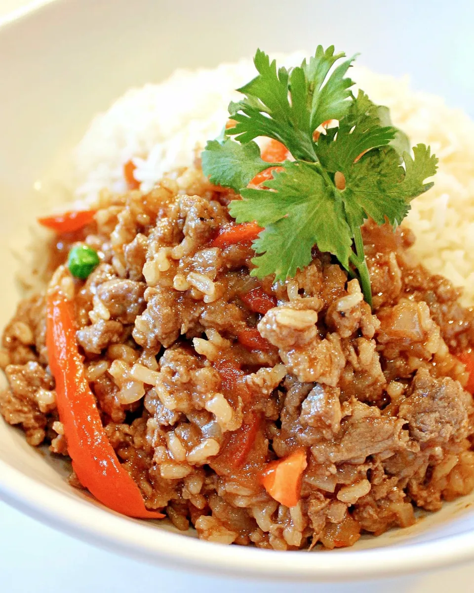 Homemade Spicy Thai Beef and Jasmine Rice photo