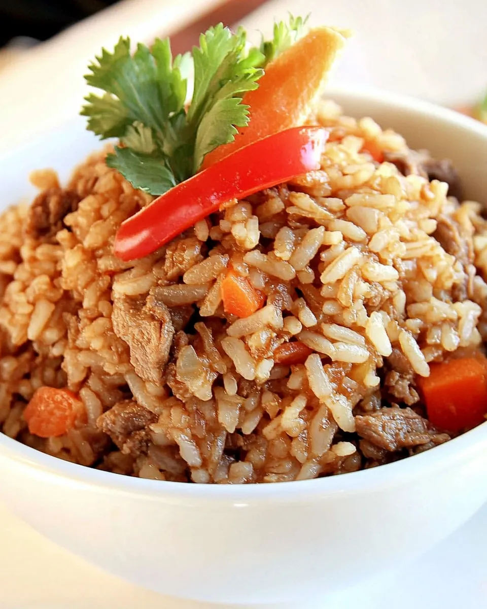 Tasty Spicy Thai Beef and Jasmine Rice shot