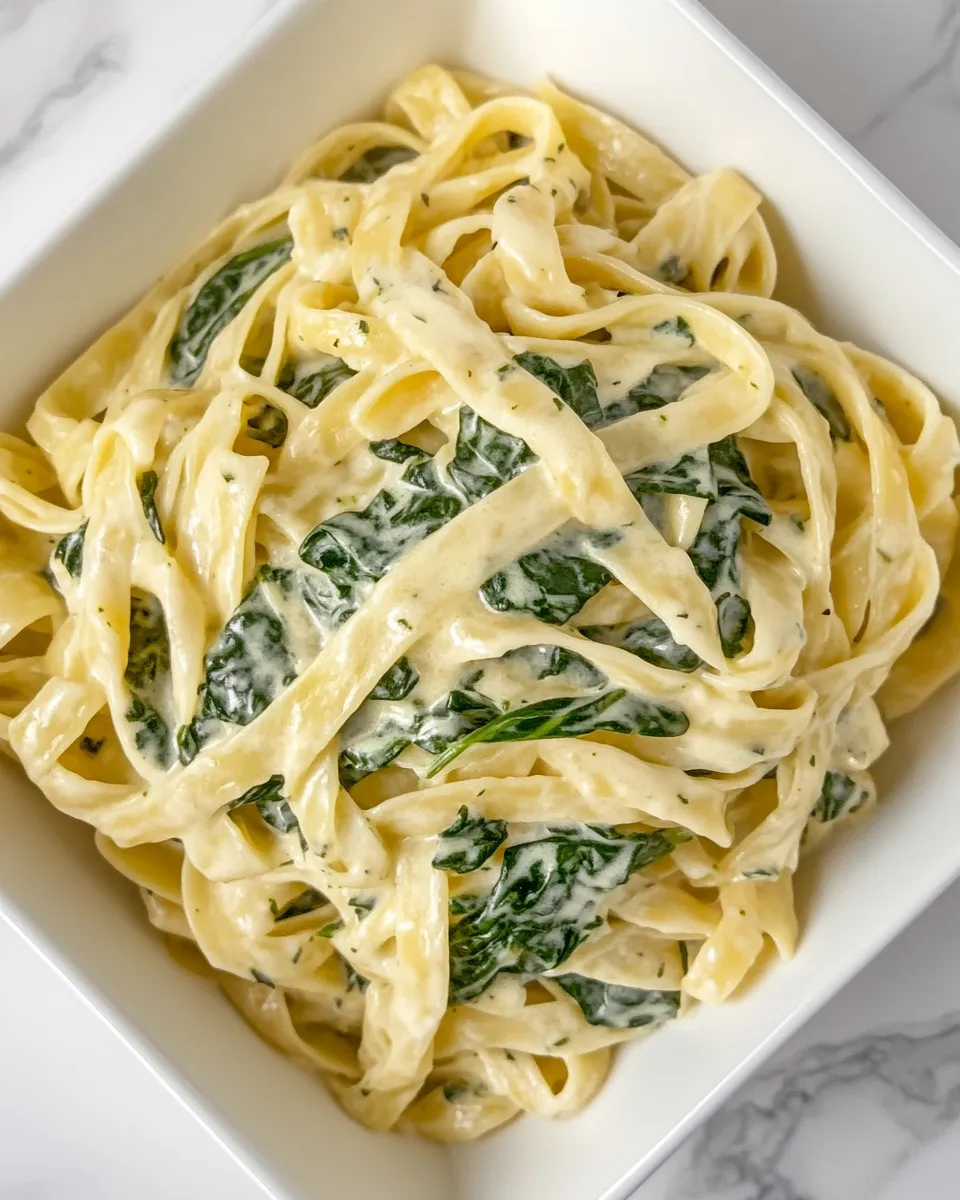 Easy Spinach Alfredo Pasta photo