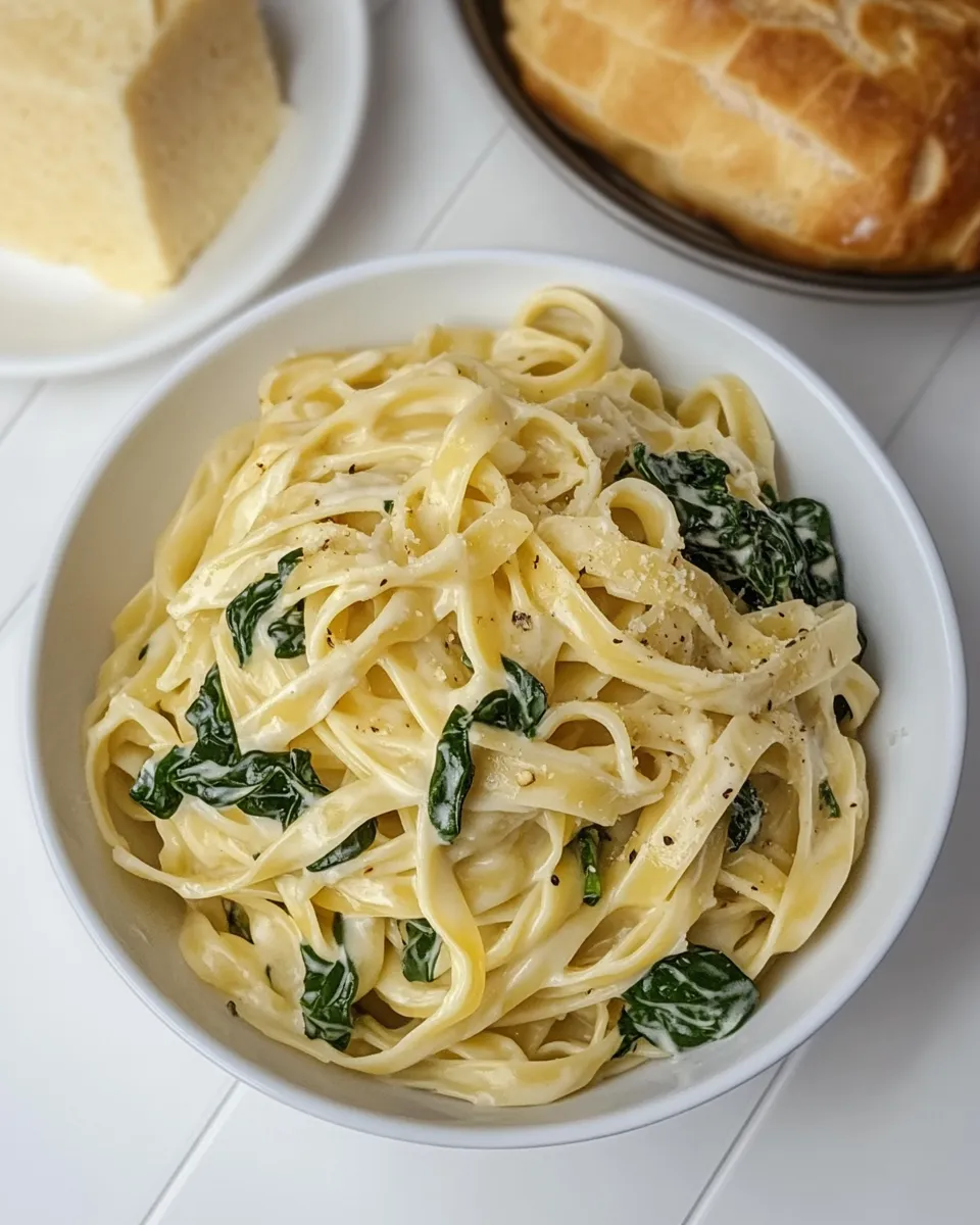 Delicious Spinach Alfredo Pasta image