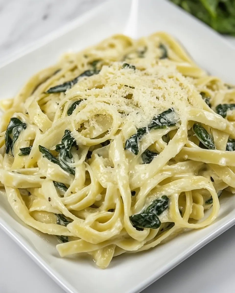 Homemade Spinach Alfredo Pasta recipe photo