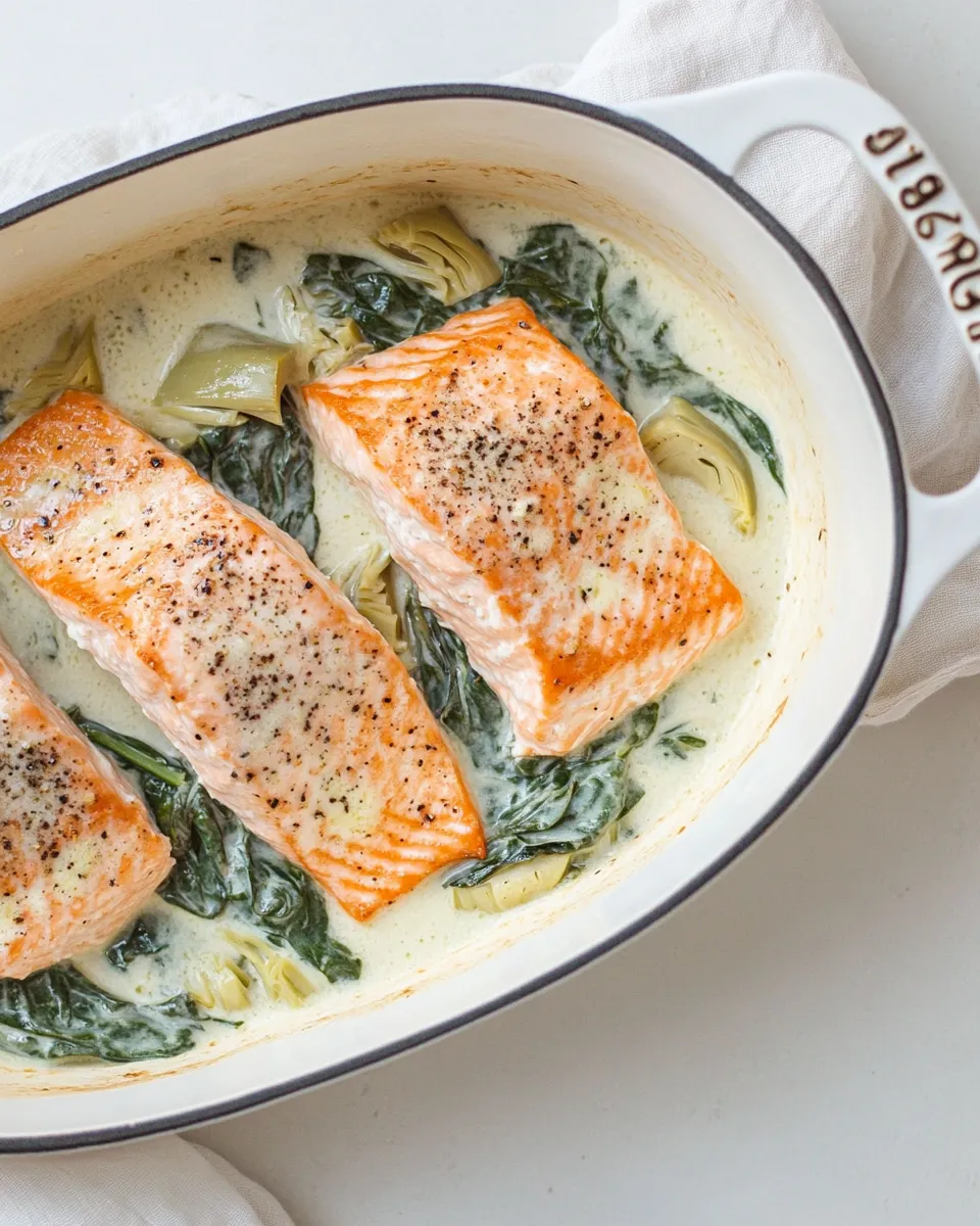 Homemade Spinach Artichoke Salmon photo