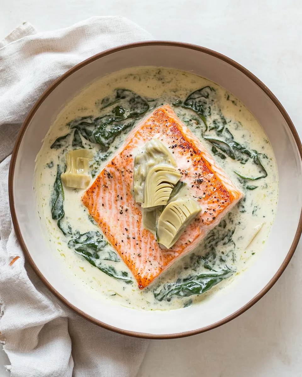 Easy Spinach Artichoke Salmon recipe photo