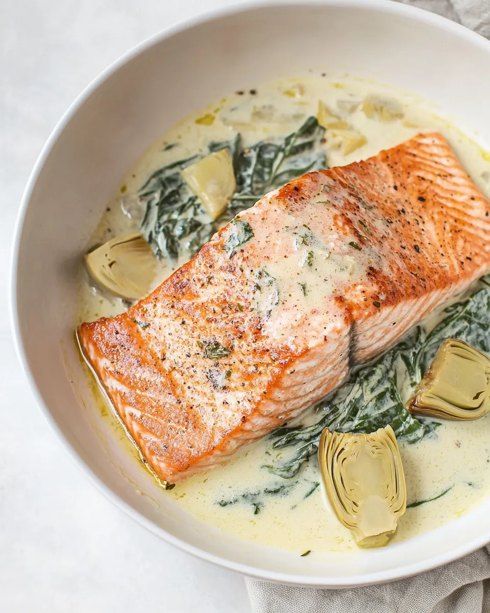 Delicious Spinach Artichoke Salmon shot