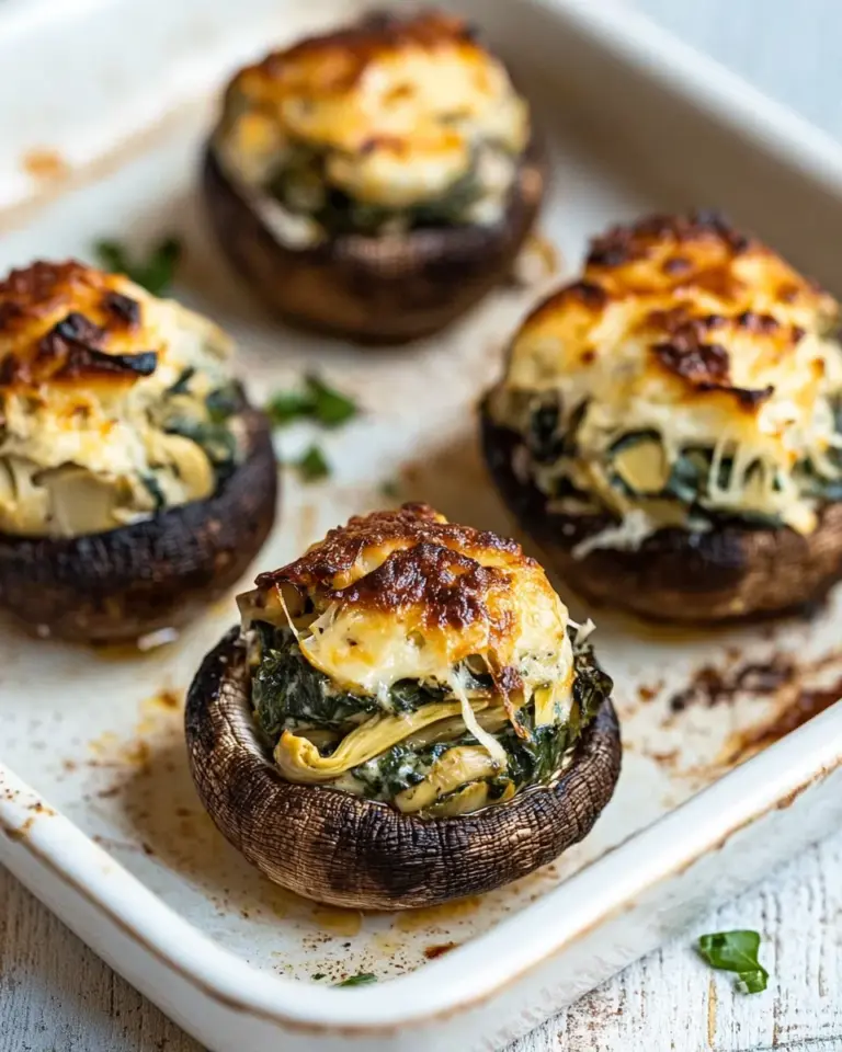 Homemade Spinach Artichoke Stuffed Mushrooms photo