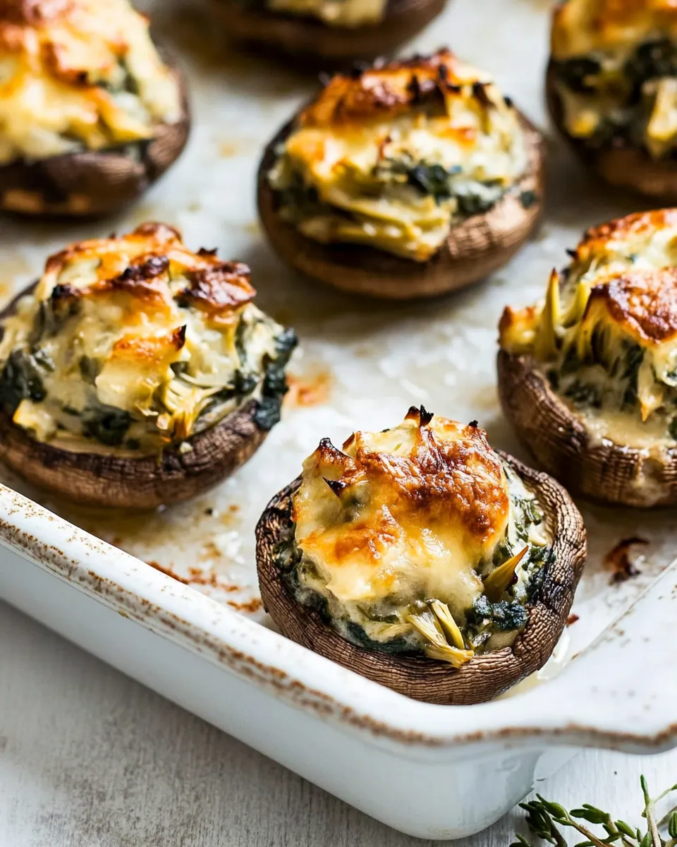 Easy Spinach Artichoke Stuffed Mushrooms recipe photo