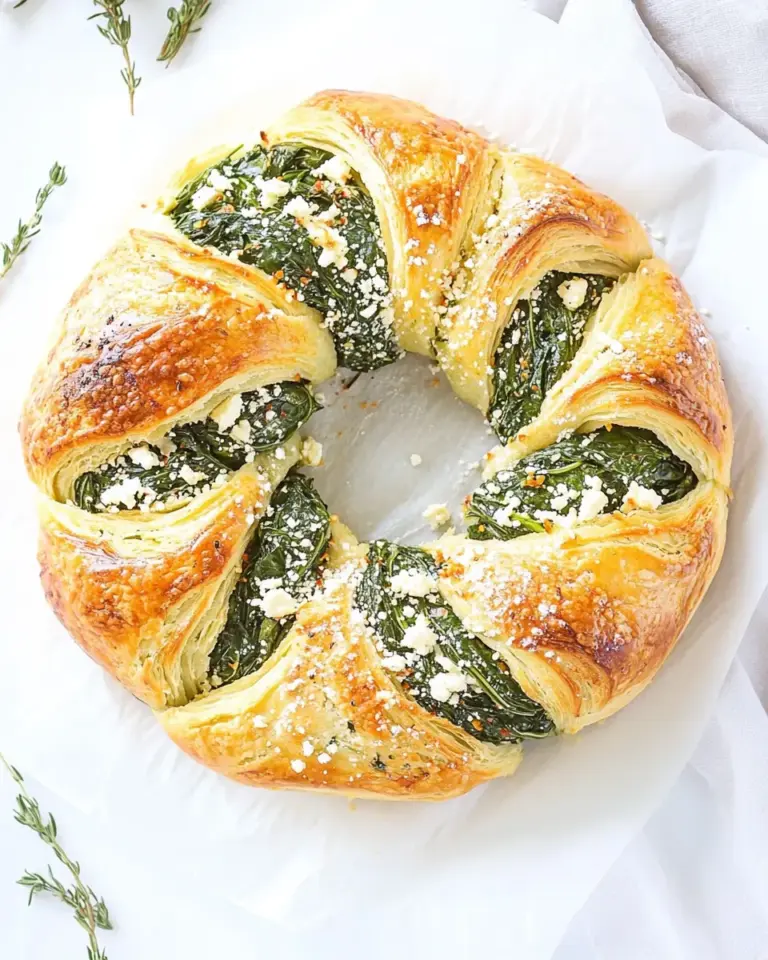Homemade Spinach Feta Wreath photo