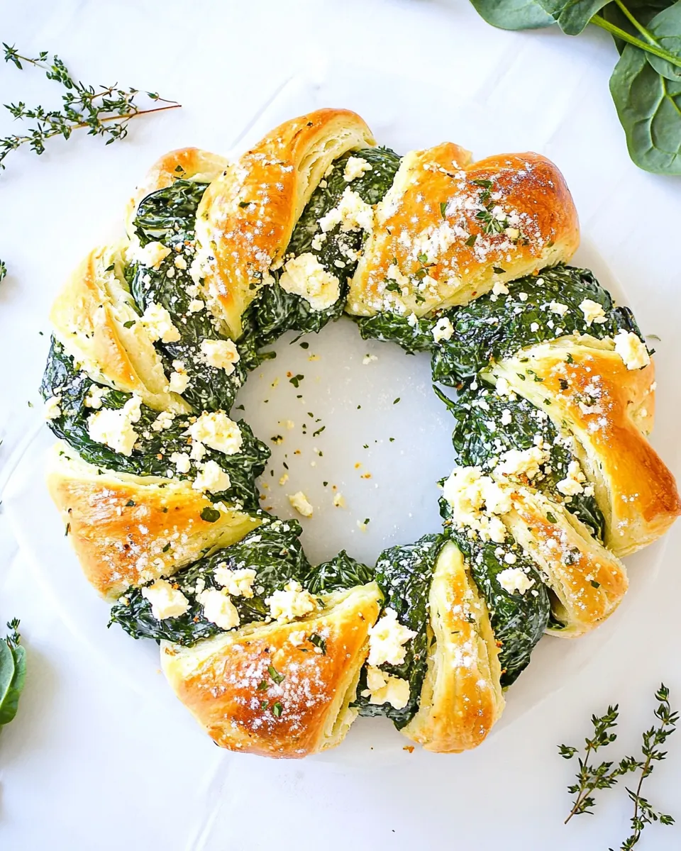 Classic Spinach Feta Wreath image