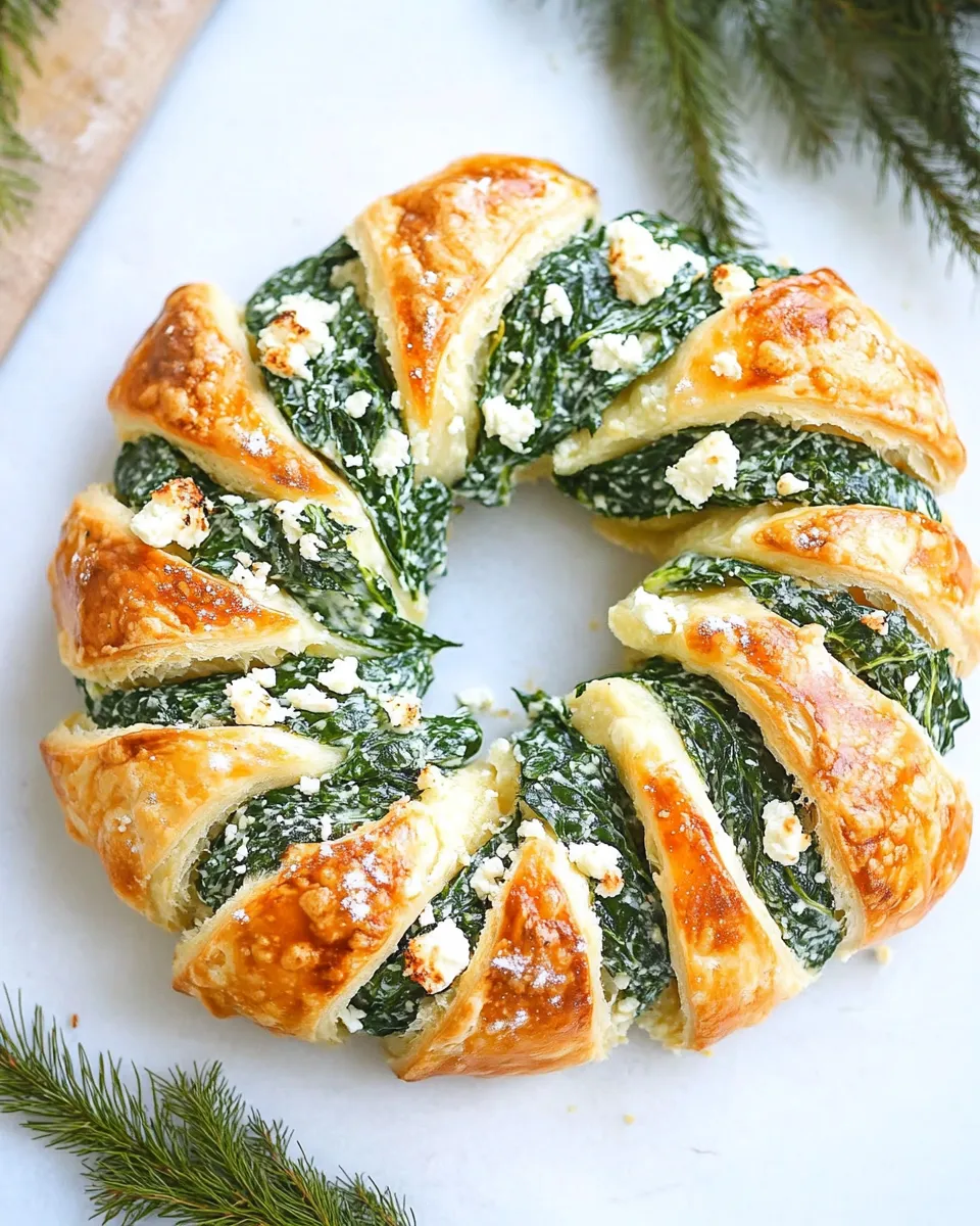 Easy Spinach Feta Wreath recipe photo