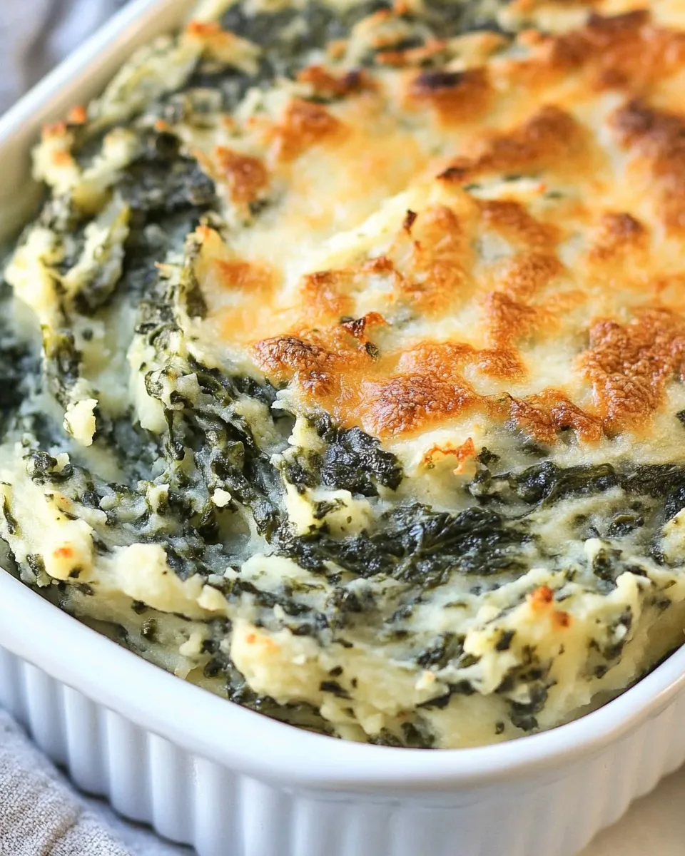 Delicious Spinach Mashed Potatoes shot