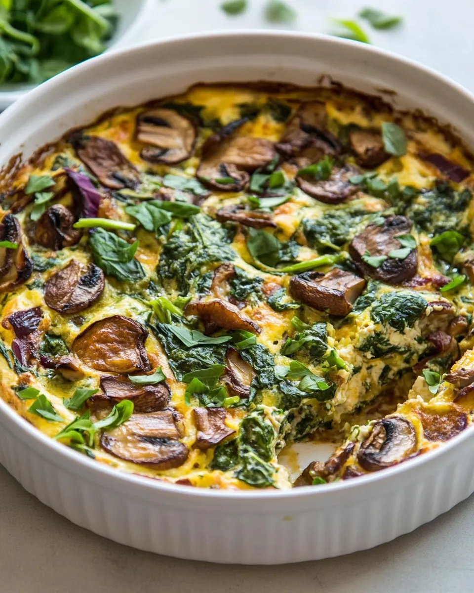 Homemade Spinach Mushroom Breakfast Casserole photo