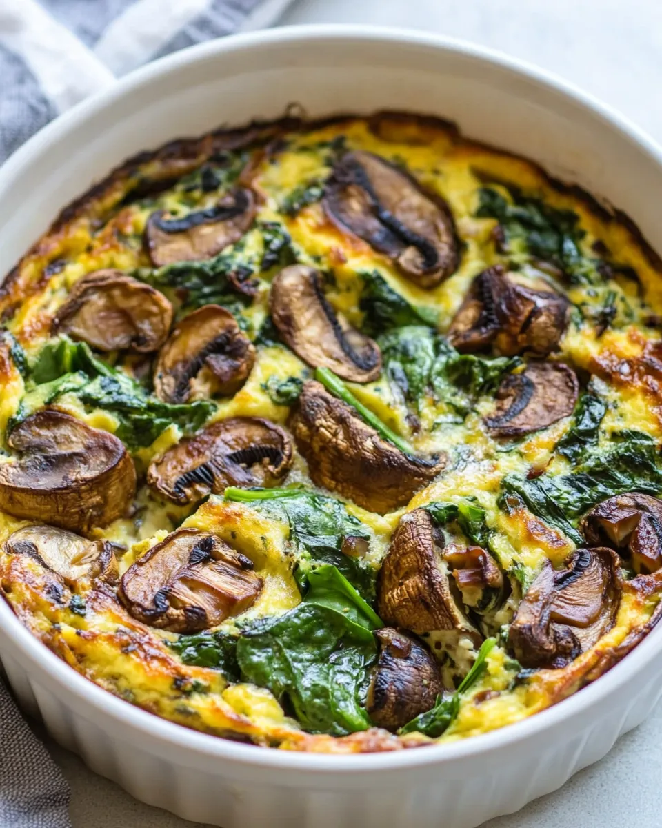 Classic Spinach Mushroom Breakfast Casserole image