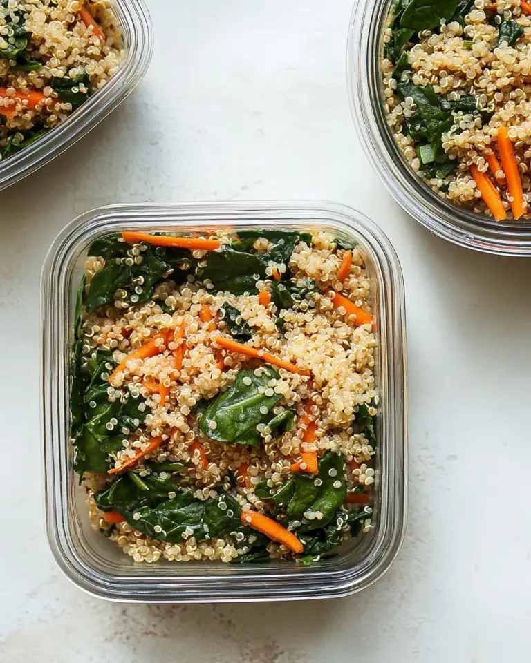 Easy Spinach and Quinoa Vegan Meal Prep Bowls photo