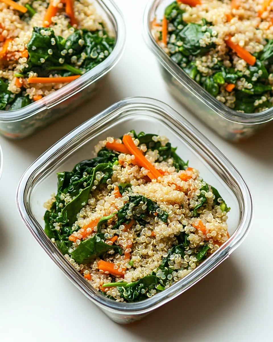 Healthy Spinach and Quinoa Vegan Meal Prep Bowls image