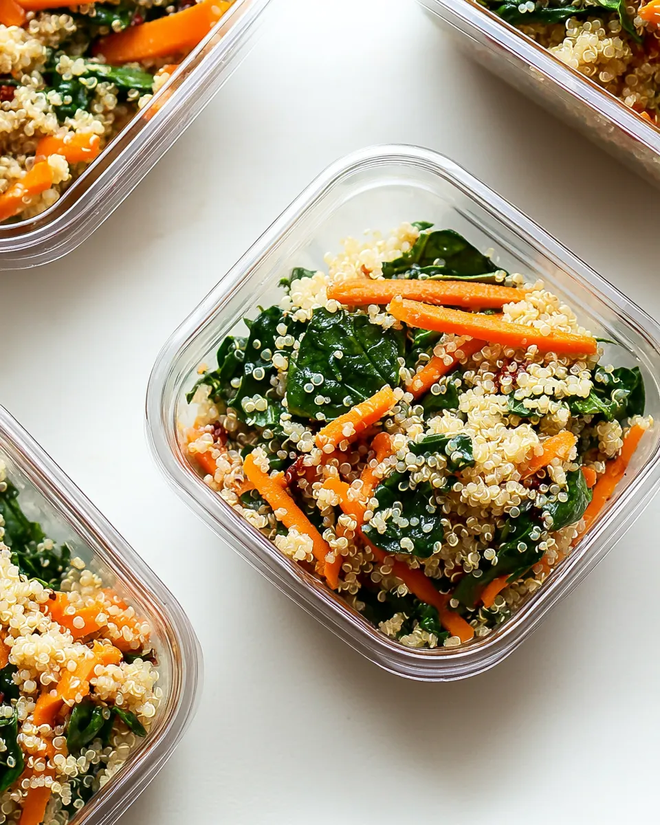 Delicious Spinach and Quinoa Vegan Meal Prep Bowls recipe photo