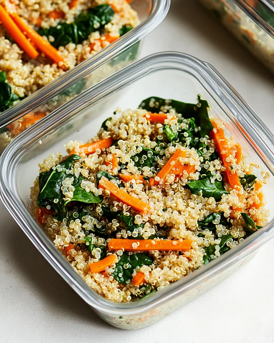 Quick Spinach and Quinoa Vegan Meal Prep Bowls shot