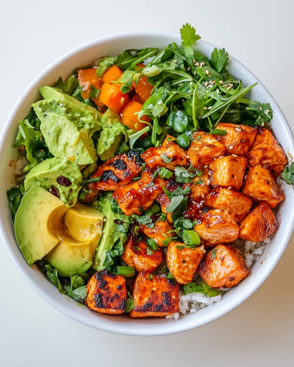 Easy Sriracha Salmon Power Bowl recipe photo
