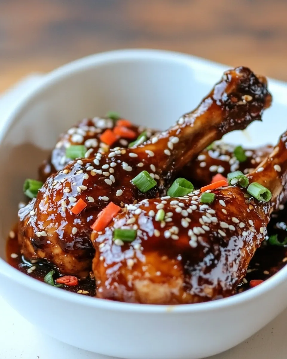 Delicious Sticky Chicken Drumsticks shot