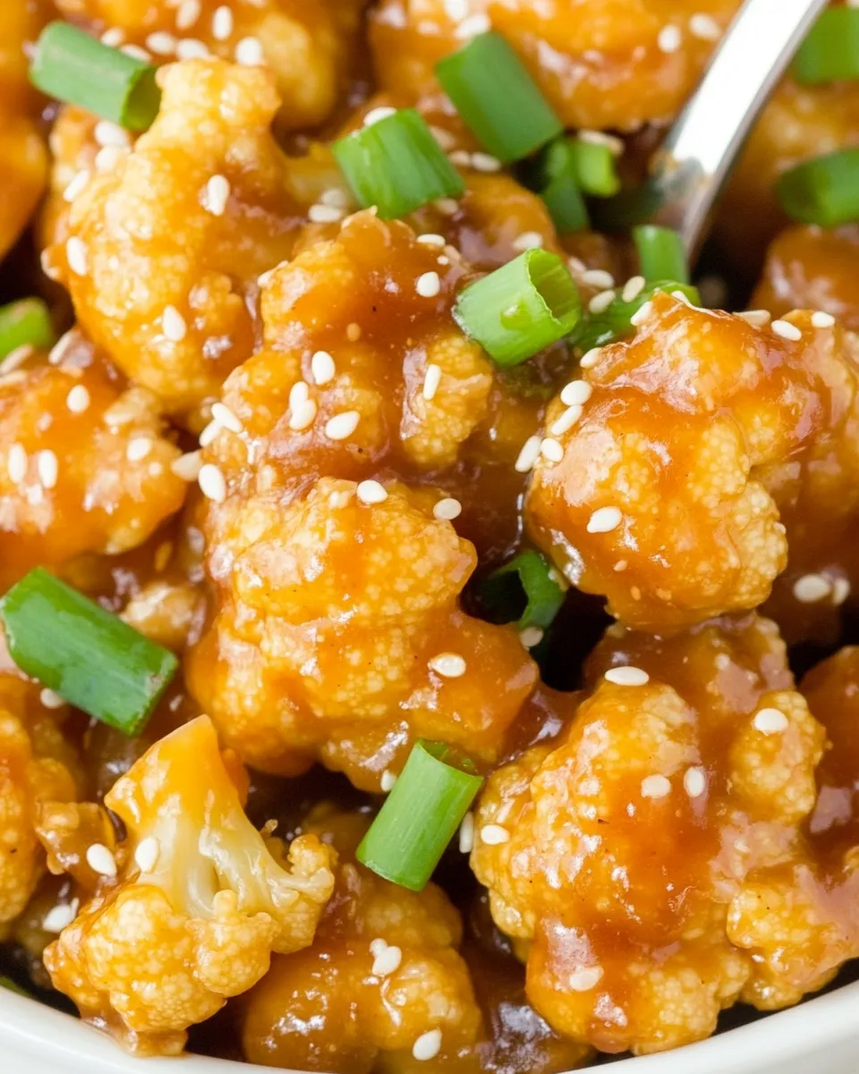 Savory Sticky Sesame Cauliflower shot